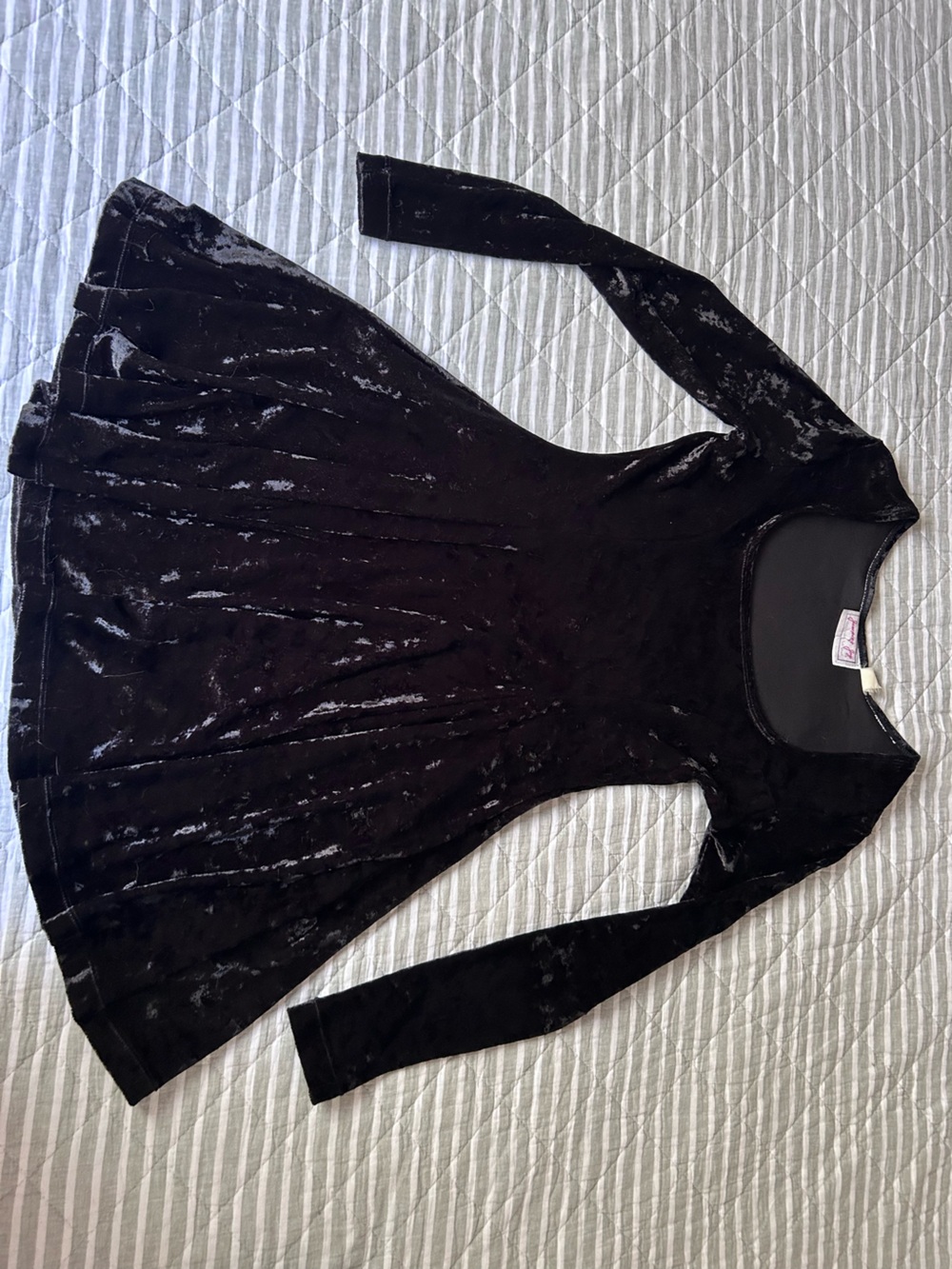 Vintage Jumping Joy Black Velvet Long Sleeve Dress